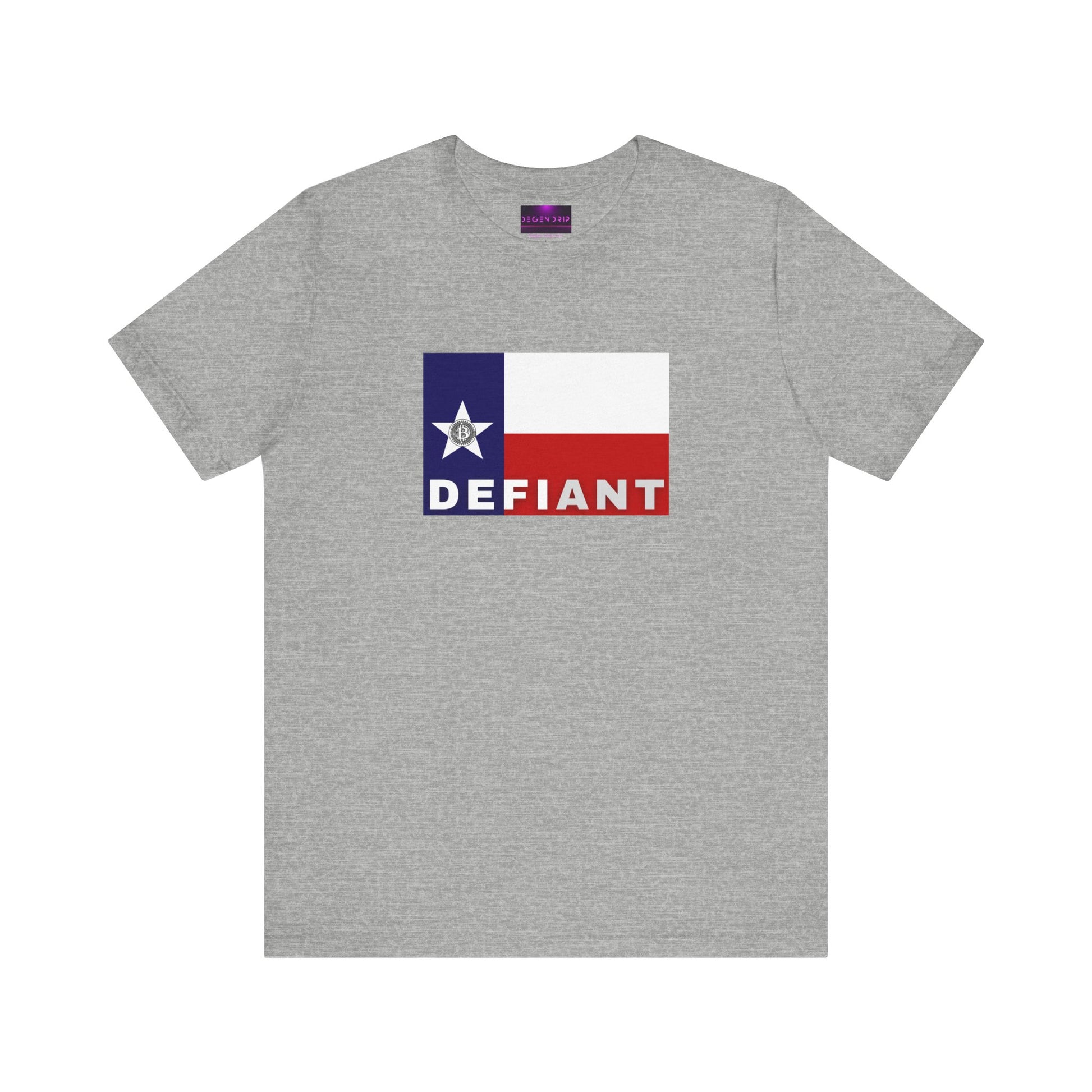 Bitcoin Texas Defiant T-Shirt Athletic Heather
